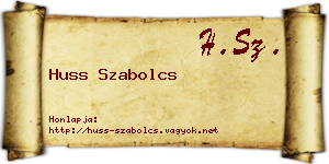 Huss Szabolcs névjegykártya